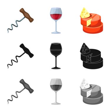 Çiftlik ve bağ simgesinin vektör Illustration. Stok için çiftlik ve ürün vektör simgesi koleksiyonu.