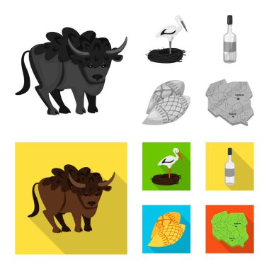 Geleneksel yalıtılmış nesne ve tur logosu. Simge stok vektör çizim ve geleneksel dizi.