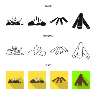 Malzeme nin vektör çizimi ve günlük simgesi. Malzeme ve ormanstok vektör illüstrasyon seti.