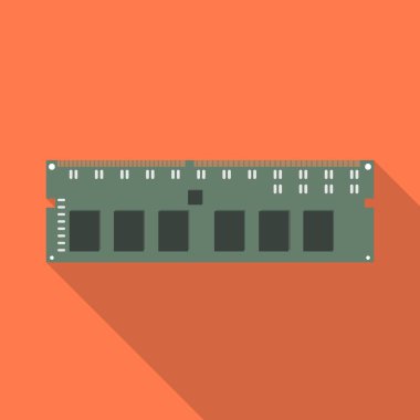 Bellek ve koç işareti vektör tasarımı. Stok için bellek ve megabayt vektör simgesinin toplanması.