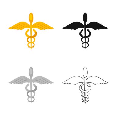 Kanatlı ve çubuk logosu vektör tasarımı. Kanatlı ve kanatlı stok vektör illüstrasyon koleksiyonu.