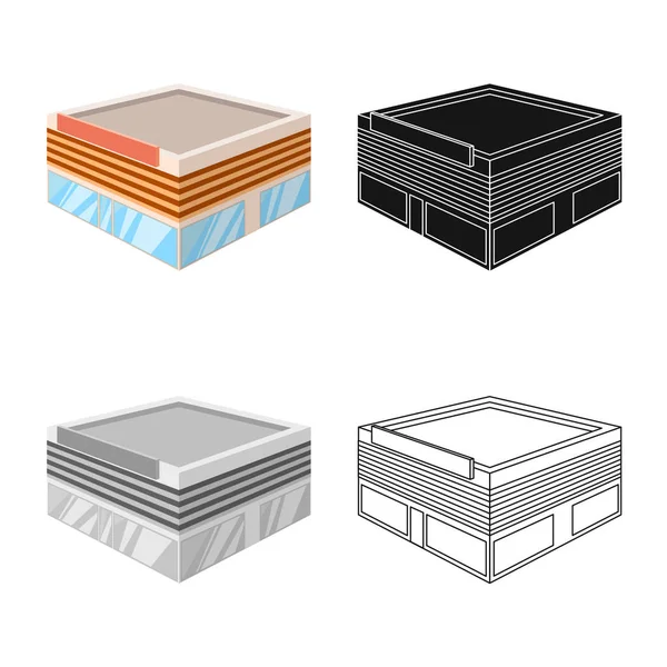 Isolerat föremål av stormarknad och butiks symbol. Uppsättning av stormarknad och bokhandel aktiesymbol för webben. — Stock vektor
