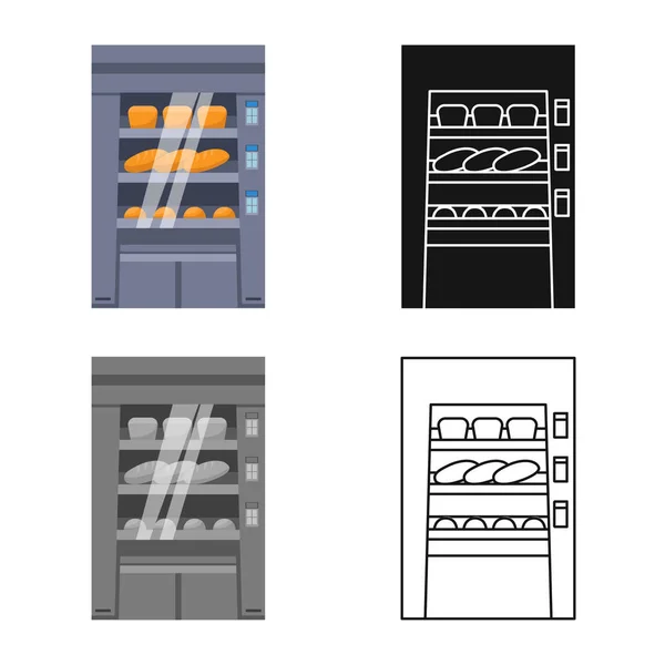 Objeto aislado de soporte y logotipo de pan. Conjunto de soporte e icono de vector de rack para stock . — Vector de stock