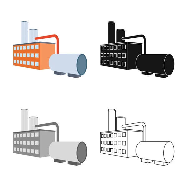 工厂和涡轮符号的矢量图示。网络植物和能源库存符号的集合. — 图库矢量图片