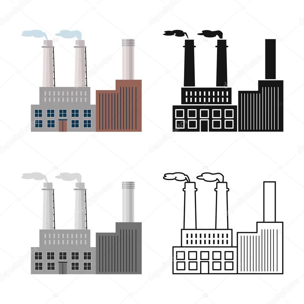 Vector illustration of plant and refinery symbol. Set of plant and urban stock vector illustration.