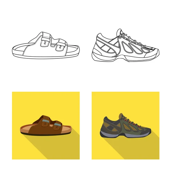 Ayakkabı ve ayakkabı sembolü yalıtılmış nesne. Ayakkabı ayarla ve vektör simge stok ayak. — Stok Vektör