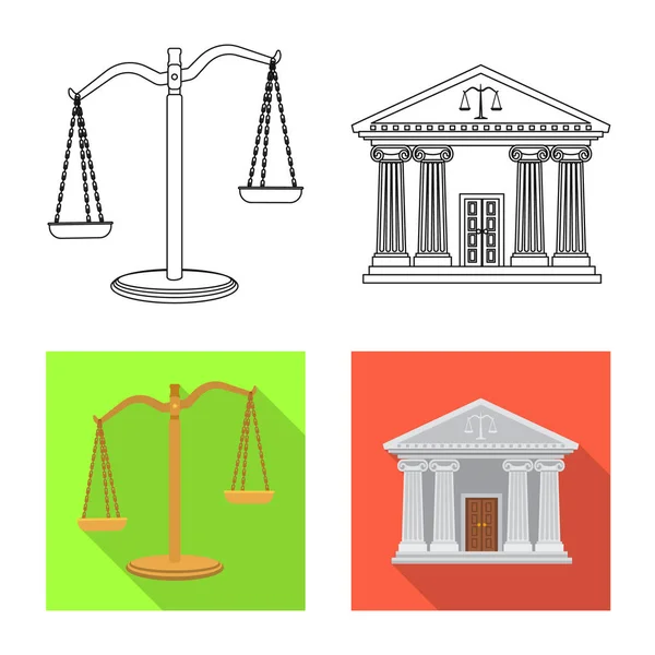 Vector design of law and lawyer symbol. Set of law and justice stock vector illustration. — Stock Vector