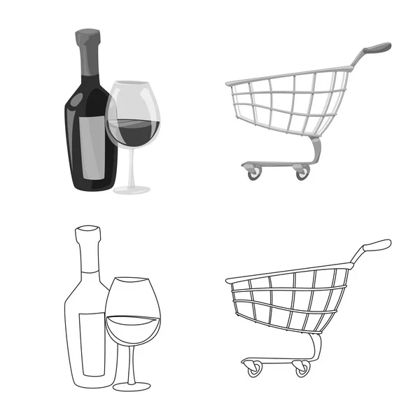 Векторная иллюстрация логотипа продуктов питания и напитков. Коллекция продовольственных и товарных знаков для интернета . — стоковый вектор