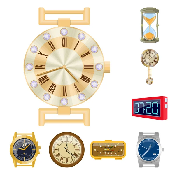 時計と時間のロゴのベクター イラストです。時計と円の株式ベクトル図のセット. — ストックベクタ