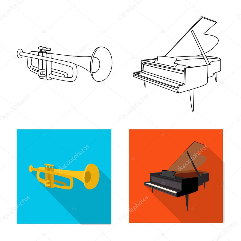 Vector design of music and tune icon. Collection of music and tool stock vector illustration.
