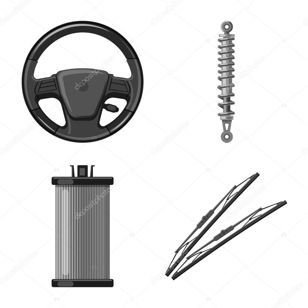 Vector illustration of auto and part logo. Collection of auto and car stock vector illustration.