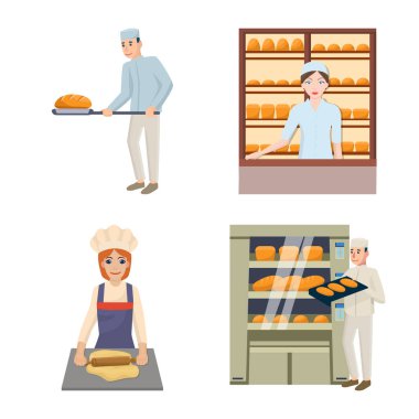 Fırın ve doğal simge vektör tasarımı. Web için fırın ve mutfak eşyaları stok sembolü koleksiyonu.