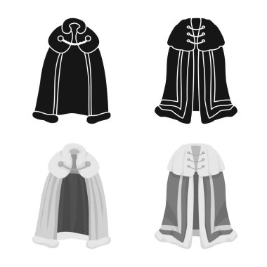 Malzeme ve giyim işareti vektör çizimi. Hisse senedi için malzeme ve giysi vektör simge topluluğu.