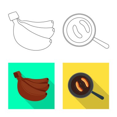 Doğal ve vejetaryen işareti vektör Illustration. Web için doğal ve yeme hisse senedi simgesi kümesi.