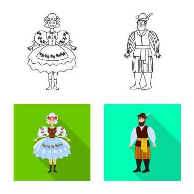 Vektör tasarımı geleneksel ve tur logosu. Geleneksel topluluğu ve web için yerler hisse senedi simgesi.