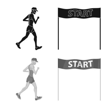 Spor ve kazanan logo vektör Illustration. Hisse senedi için spor ve fitness vektör simge kümesi.