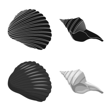 Hayvan ve dekorasyon simge vektör tasarımı. Web için hayvan ve okyanus hisse senedi simgesi kümesi.