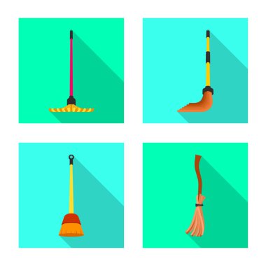 Temizlik ve ev sembolü vektör tasarımı. Web için temizleme ve yıkama stok sembolü toplama.