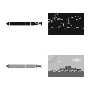 İşareti savaş ve gemi tasarımı vektör. Savaş ve hisse senedi için filo vektör ikon koleksiyonu.