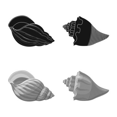 Hayvan ve dekorasyon sembolü yalıtılmış nesne. Hisse senedi için hayvan ve okyanus vektör simge topluluğu.