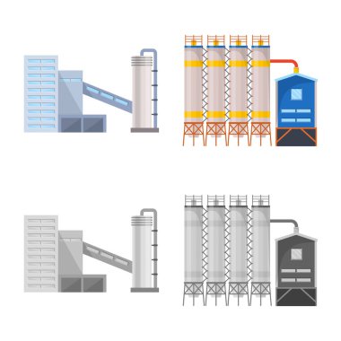 Üretim ve yapısı simge vektör Illustration. Üretim ve teknoloji hisse senedi vektör çizim.