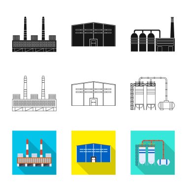Üretim ve yapısı logo vektör tasarımı. Üretim ve teknoloji hisse senedi vektör çizim koleksiyonu.