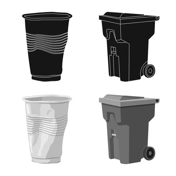 Vector design of refuse and junk icon. Set of refuse and waste stock vector illustration. — Stock Vector