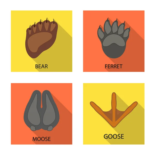 Isolated object of step and walk logo. Set of step and fauna stock symbol for web. Stock Illustration