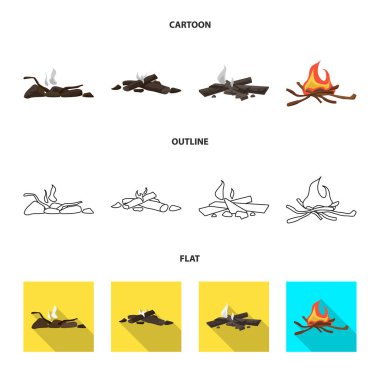 Tehlike ve turizm logosu izole nesne. Stoklar için tehlike ve yürüyüş vektör simgesi kümesi.