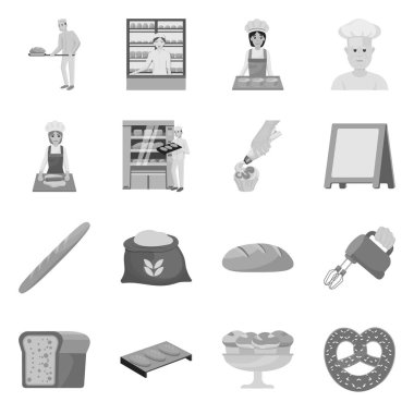 Fırın ve doğal sembol Vektör illüstrasyon. Stok lar için fırın ve organik vektör simgesi seti.