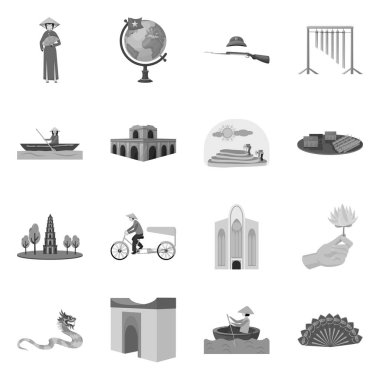 Seyahat ve ülke logosu vektör tasarımı. Stok lar için seyahat ve simge vektör simgesinin toplanması.