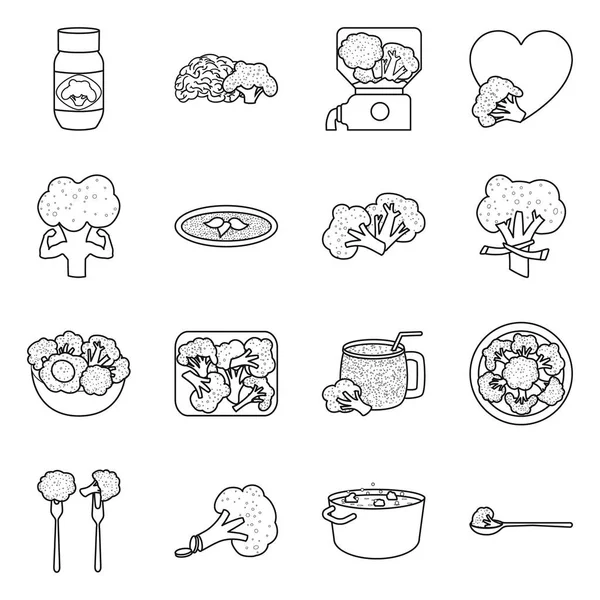 Illustration vectorielle du logo alimentation et alimentation. Ensemble de manger et icône vectorielle saine pour le stock. — Image vectorielle