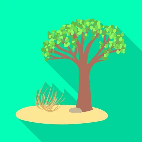 Vektor design av träd och Tumbleweed logotyp. Samling av Tree och västra aktiesymbol för rengöringsduk. — Stock vektor