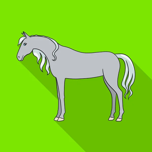 말과 스탠드 로고의 벡터 그림입니다. 웹용 말 및 야생 동물 스톡 심볼 세트. — 스톡 벡터