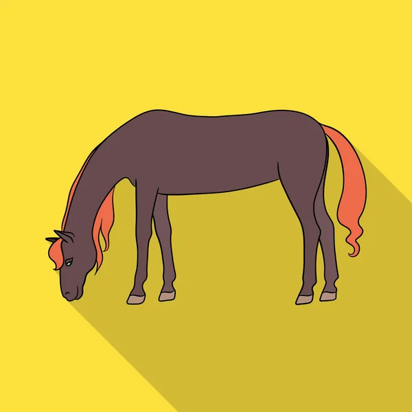 Objeto aislado de caballo e icono marrón. Colección de ilustración vectorial caballo y stand stock . — Vector de stock