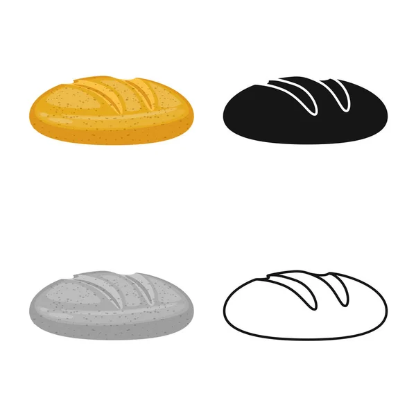 Diseño vectorial de panes y panes. Colección de pan y el icono de vectores de rebanadas para stock . — Vector de stock