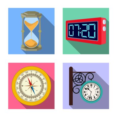 Saat ve saat logo vektör tasarımı. Saat ve daire hisse senedi simgesi için web topluluğu.