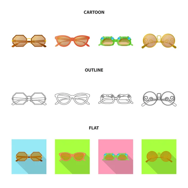 Ilustração vetorial de óculos e óculos de sol símbolo. Coleção de óculos e ícone de vetor acessório para estoque . — Vetor de Stock
