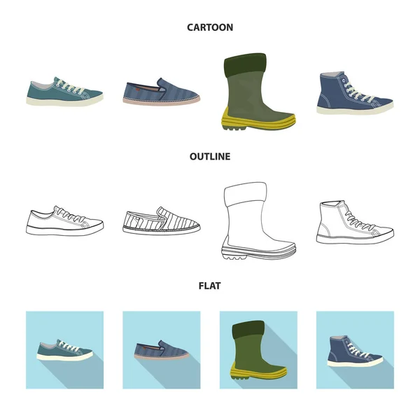 Векторная иллюстрация логотипа обуви и обуви. Набор векторных значков обуви и ног для склада . — стоковый вектор