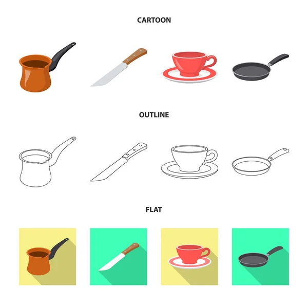 Conception vectorielle de la cuisine et le symbole de cuisson. Ensemble d'illustration vectorielle de stock de cuisine et d'appareil . — Image vectorielle