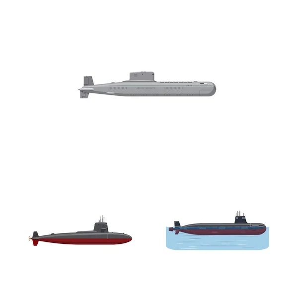 Ilustração vetorial de barco e logotipo da marinha. Coleção de barco e ilustração vetorial de estoque profundo . — Vetor de Stock