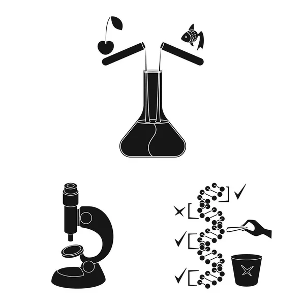 Vektor-Illustration von Qualität und Laborzeichen. Satz von Qualität und genetisch Vektor-Symbol für Aktien. — Stockvektor