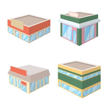 Vektör illüstrasyon ve bina işareti. Stok lar için toplama ve iş vektör simgesi.