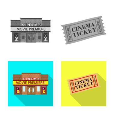 Televizyon ve işareti filme vektör tasarımı. Televizyon ve hisse senedi vektör çizim ile ilgilenen.