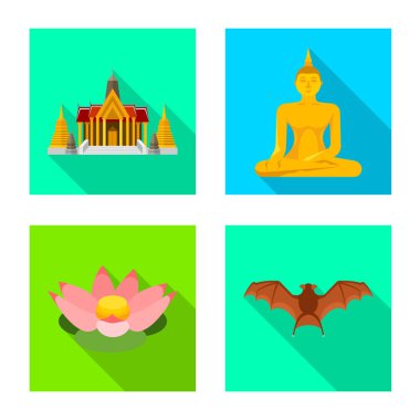 Yolculuk izole nesne ve egzotik işareti. Stok lar için yolculuk seti ve ulusal vektör simgesi.