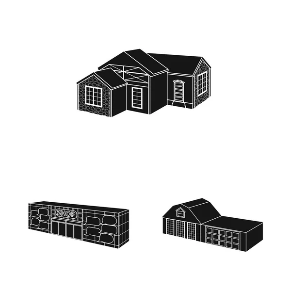 Ilustracja wektorowa renowacji i logo infrastruktury. Zbiór renowacji i Home symbol zapasów dla sieci. — Wektor stockowy