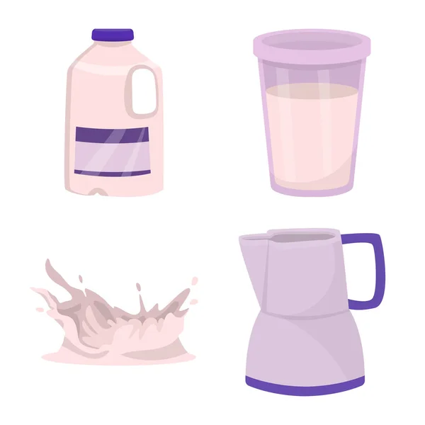 Векторний дизайн харчового та молочного логотипу. Набір харчових продуктів та символів запасів кальцію для Інтернету . — стоковий вектор