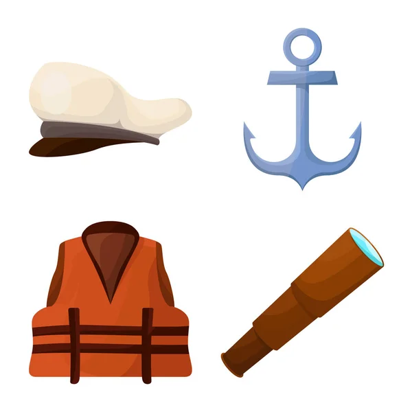 Ilustração vetorial de aventura e logotipo do mar. Conjunto de aventura e viagens símbolo de estoque para web . —  Vetores de Stock