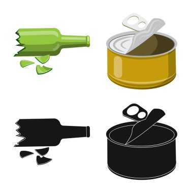 Çöp ve önemsiz logo vektör tasarımı. Web için atık ve atık stok sembolünün toplanması.