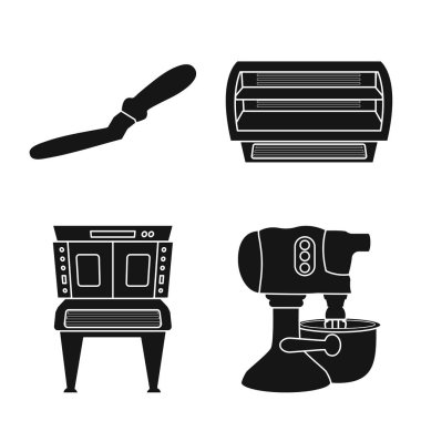 Fırın ve doğal işareti vektör tasarımı. Web için fırın ve organik stok sembolü seti.